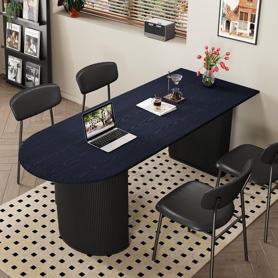 Unyqoos® Donkerblauw Zelfklevend Houtlook Behang voor Keuken en Woonkamer, 30 cm x 200 cm