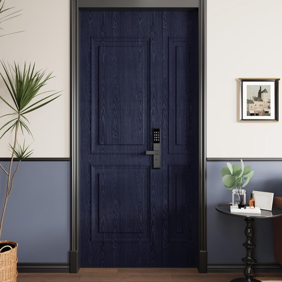 Unyqoos® Donkerblauw Zelfklevend Houtlook Behang voor Keuken en Woonkamer, 30 cm x 200 cm