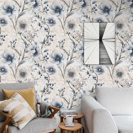 Unyqoos® Decoratieve zelfklevende vinyl behangrol met bloemenpatroon voor elke ruimte