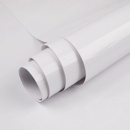 Unyqoos® Zelfklevende Hoogglans Witte Meubelfolie voor Diverse Oppervlakken 30 x 200 cm