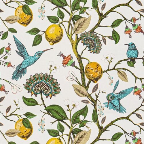 550x550-18332.jpg Unyqoos® Zelfklevend behang met bloemmotief en blauwe vogels voor elke kamer