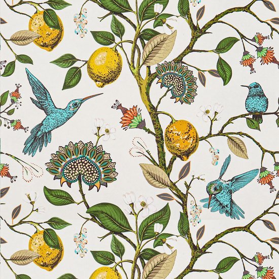550x550-18332.jpg Unyqoos® Zelfklevend behang met bloemmotief en blauwe vogels voor elke kamer