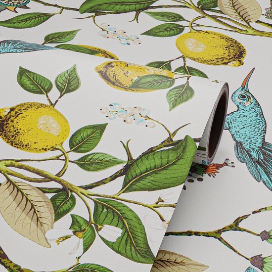 550x550-18333.jpg Unyqoos® Zelfklevend behang met bloemmotief en blauwe vogels voor elke kamer