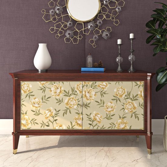 550x550-18377.jpg Unyqoos® Zelfklevend bloemenbehang met goud patroon voor muren en meubels