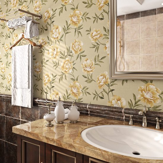 550x550-18378.jpg Unyqoos® Zelfklevend bloemenbehang met goud patroon voor muren en meubels