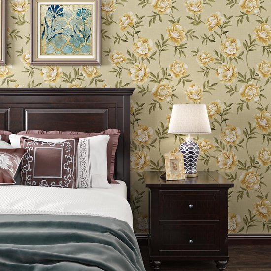 550x550-18380.jpg Unyqoos® Zelfklevend bloemenbehang met goud patroon voor muren en meubels
