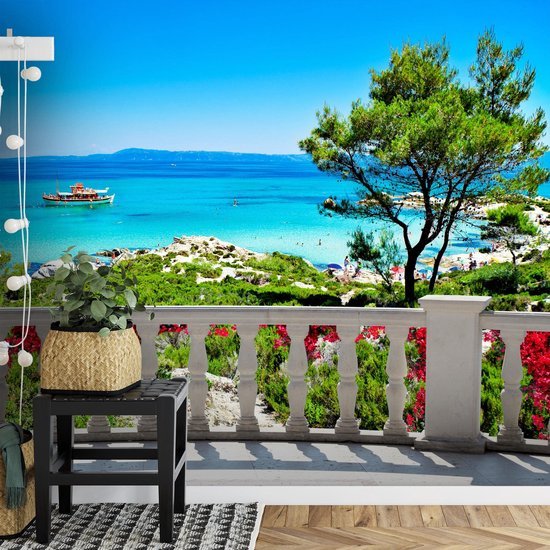 Unyqoos® Groot formaat fotobehang met Caribisch zeezicht voor woonkamer en slaapkamer