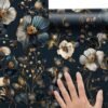 550x550-18414.jpg Unyqoos® Vintage Zelfklevend Behang met Blauw Gouden Bloemenpatroon voor Interieurdecoratie 44,5 x 200 cm