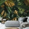 Unyqoos® Modern fotobehang met tropische Monstera bladeren voor woonkamer of slaapkamer