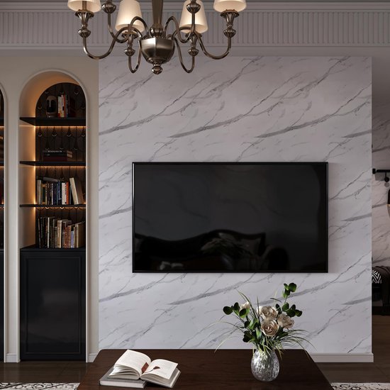 550x550-18463.jpg Unyqoos® Extra breed marmerlook behang met zelfklevende steenstructuur voor diverse ruimtes