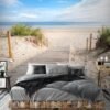 Unyqoos® Hoogwaardig vliesbehang met strand en zee motief voor een serene sfeer