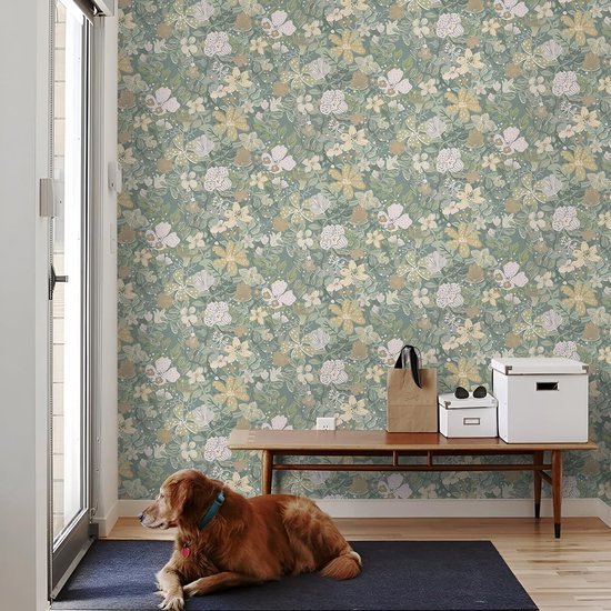 550x550-18497.jpg Unyqoos® Vintage bloemenbehang met zelfklevende folie voor elke ruimte in huis