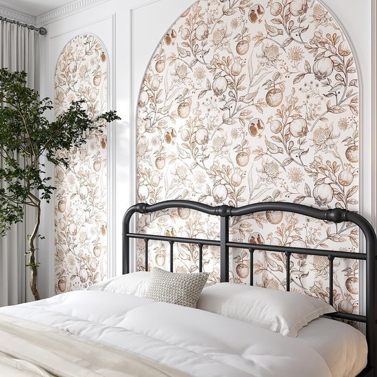 550x550-18559.jpg Unyqoos® Vintage bloemenbehang beige met bladeren voor elegante interieurdecoratie