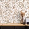 550x550-18562.jpg Unyqoos® Vintage bloemenbehang beige met bladeren voor elegante interieurdecoratie