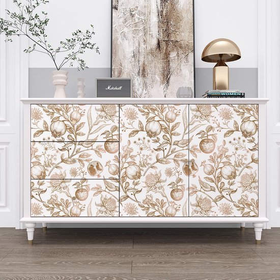 550x550-18563.jpg Unyqoos® Vintage bloemenbehang beige met bladeren voor elegante interieurdecoratie