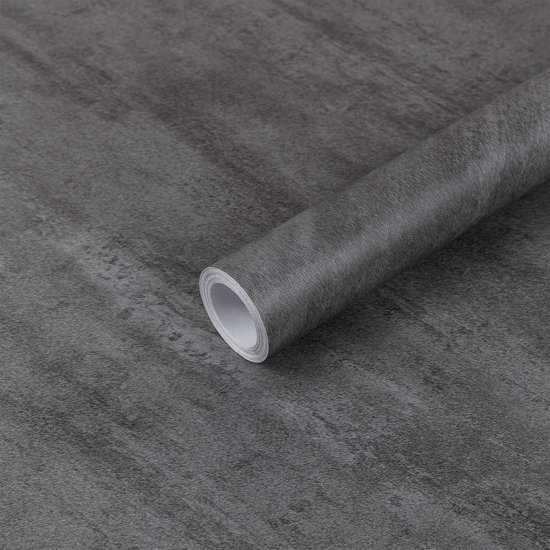 Unyqoos® Zelfklevende grijze betonlook folie voor meubels en keuken 40x300 cm
