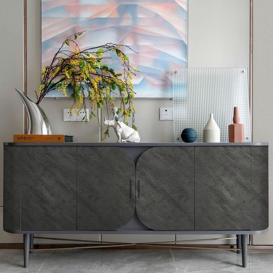 Unyqoos® Zelfklevende grijze betonlook folie voor meubels en keuken 40x300 cm