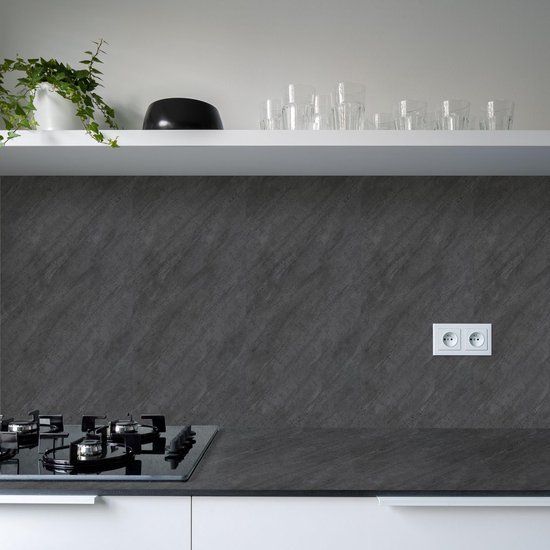 Unyqoos® Zelfklevende grijze betonlook folie voor meubels en keuken 40x300 cm
