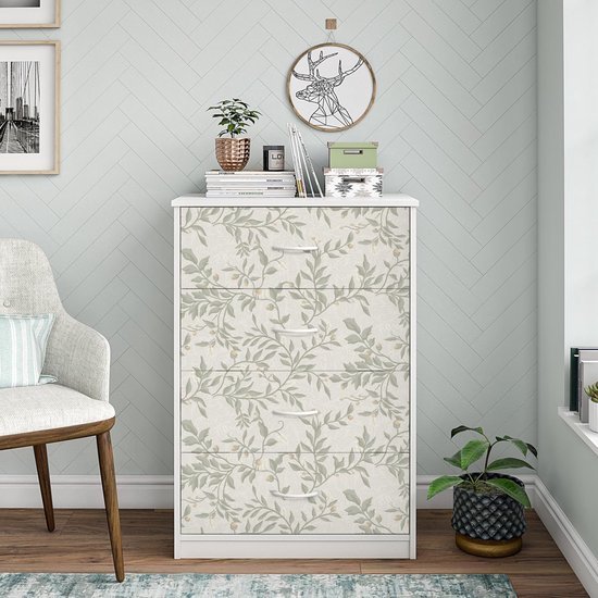 Unyqoos® Waterdichte Plakfolie met Groene Bladeren voor Meubel- en Interieurdecoratie, 41 x 300 cm