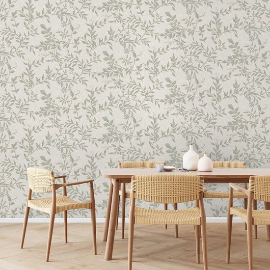 Unyqoos® Waterdichte Plakfolie met Groene Bladeren voor Meubel- en Interieurdecoratie, 41 x 300 cm