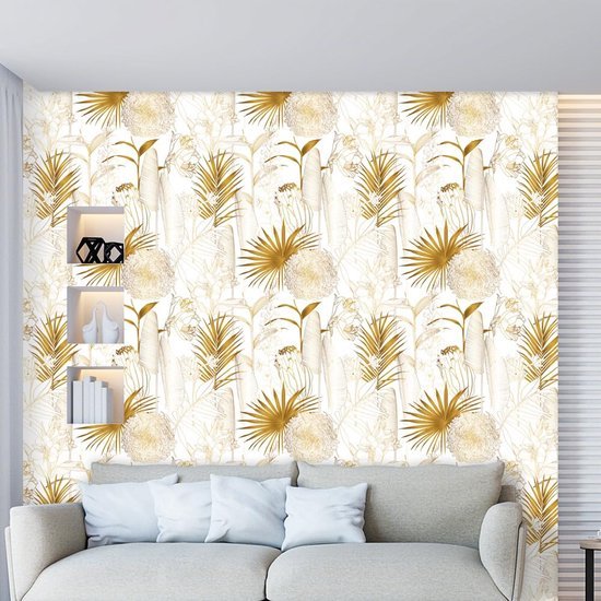 550x550-18594.jpg Unyqoos® Decoratief zelfklevend behang met gouden palmblad voor elke kamer