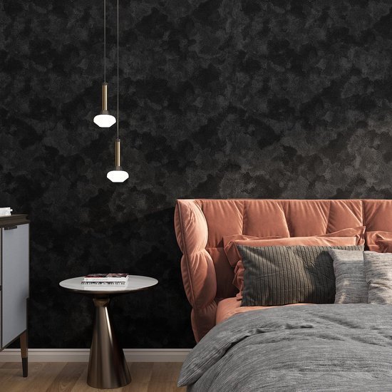 Unyqoos® Zelfklevende zwarte fluwelen wandbekleding voor stijlvolle interieurdecoratie