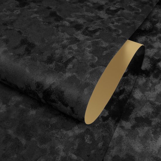 Unyqoos® Zelfklevende zwarte fluwelen wandbekleding voor stijlvolle interieurdecoratie