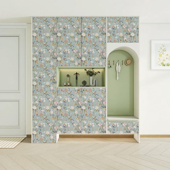 Unyqoos® Decoratieve Zelfklevende Bloemenfolie voor Muren en Meubels, Waterdichte Bescherming 44 cm x 300 cm