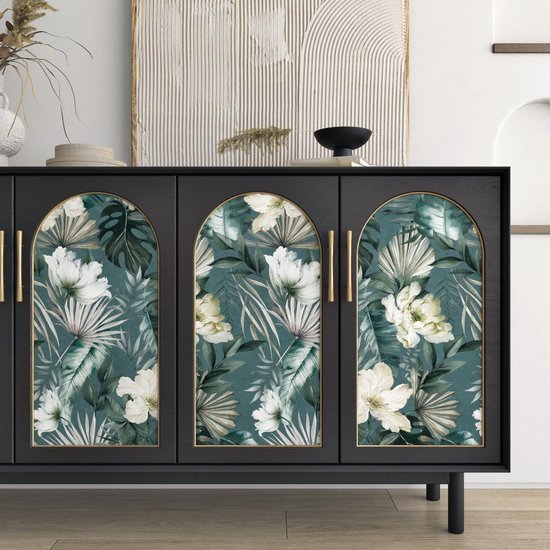 Unyqoos® Zelfklevend bloemenbehang met tropisch patroon voor stijlvolle interieurdecoratie