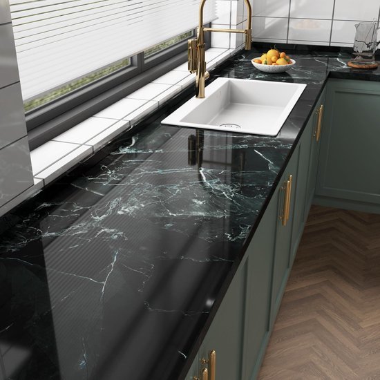 550x550-18651.jpg Unyqoos® Zelfklevende marmerlook folie in smaragdgroen voor meubels en muren