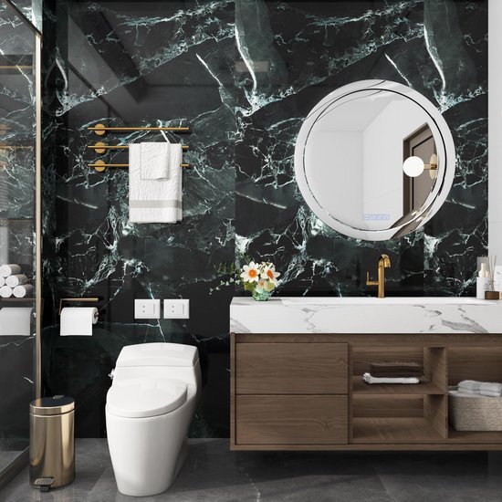 550x550-18657.jpg Unyqoos® Zelfklevende marmerlook folie in smaragdgroen voor meubels en muren