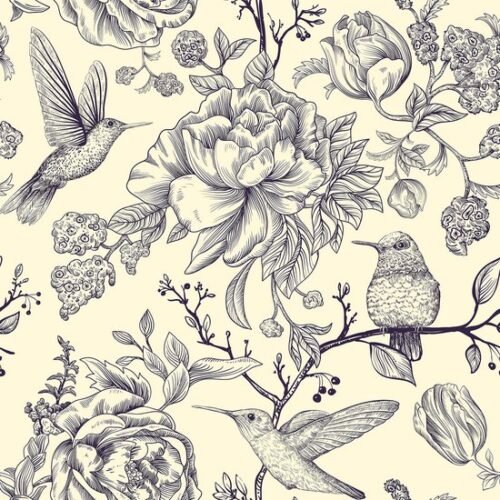 550x550-18667.jpg Unyqoos® Waterdicht bloemenbehang met citroen en vogels voor vintage interieur