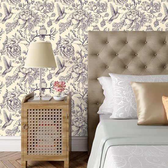 550x550-18672.jpg Unyqoos® Waterdicht bloemenbehang met citroen en vogels voor vintage interieur