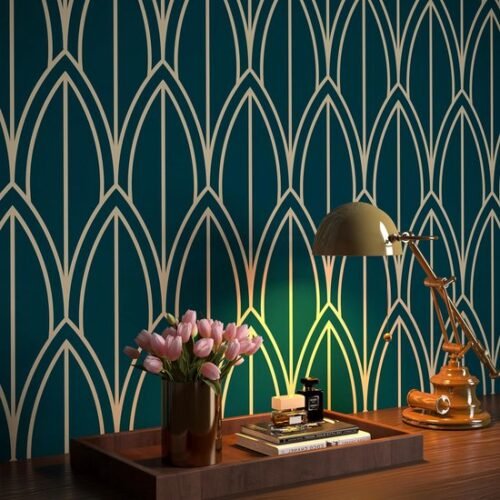 550x550-18676.jpg Unyqoos® Zelfklevend geometrisch patroonbehang voor veelzijdige interieurdecoratie, groente-blauw