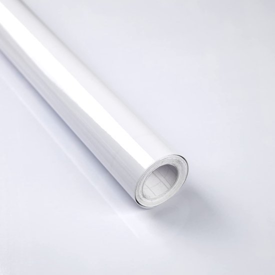 Unyqoos® Zelfklevende Hoogglans Witte Decorfolie voor Meubels en Wanden, 30 x 300 cm