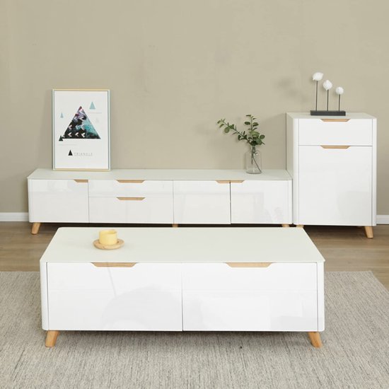 Unyqoos® Zelfklevende Hoogglans Witte Decorfolie voor Meubels en Wanden, 30 x 300 cm