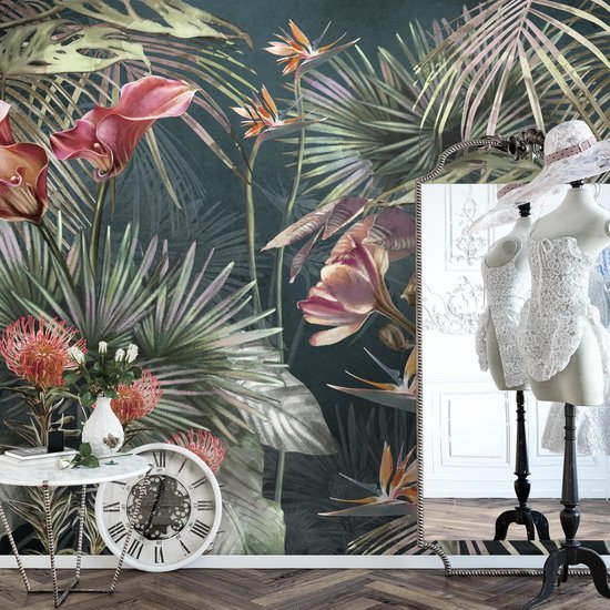 550x550-18691.jpg Unyqoos® Roze modern bloemen fotobehang vlies voor woonkamer en slaapkamer