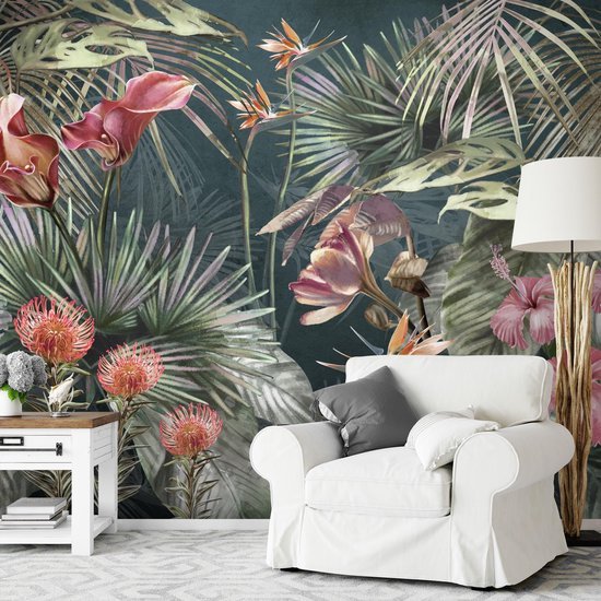 550x550-18693.jpg Unyqoos® Roze modern bloemen fotobehang vlies voor woonkamer en slaapkamer