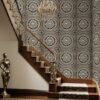 Unyqoos® Elegant zwart-goud barok zelfklevend behang met 3D-effect voor interieur