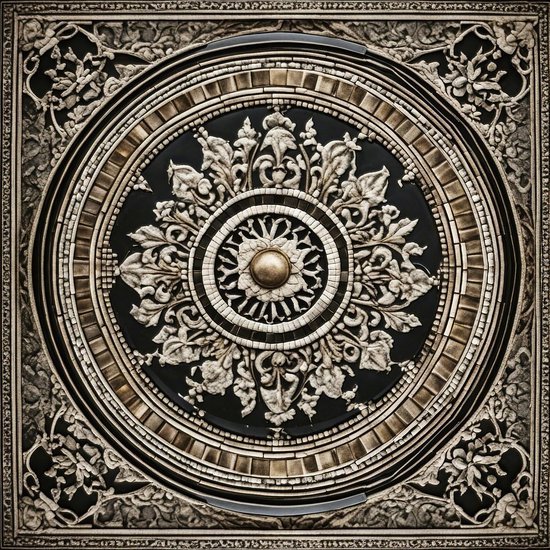 Unyqoos® Elegant zwart-goud barok zelfklevend behang met 3D-effect voor interieur