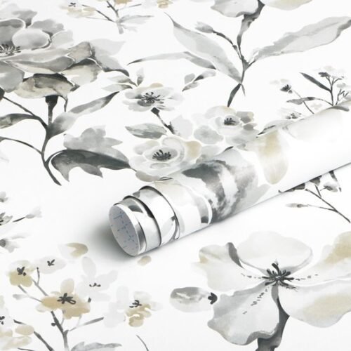 550x550-18753.jpg Unyqoos® Stijlvol zelfklevend bloemenbehang in grijs en wit voor interieurdecoratie 41 cm x 5 m