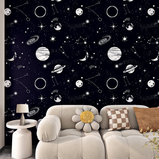 550x550-18763.jpg Unyqoos® Zelfklevend kinderbehang met sterrenhemel en planeten voor meubels en muren
