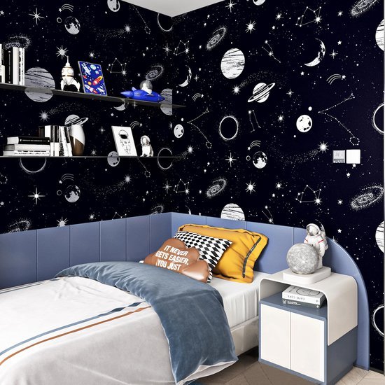 550x550-18764.jpg Unyqoos® Zelfklevend kinderbehang met sterrenhemel en planeten voor meubels en muren