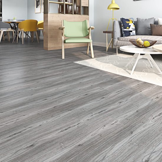 Unyqoos® Zelfklevende vinylvloeren in grijs houtlook voor elke kamer in huis