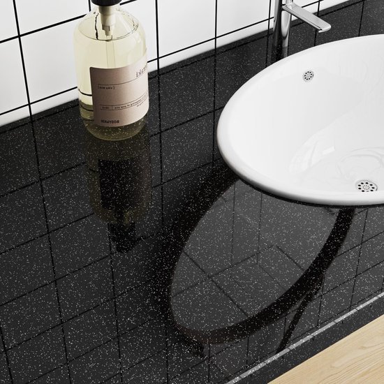 Unyqoos® Glanzende zwarte zelfklevende folie voor meubels en keukenoppervlakken