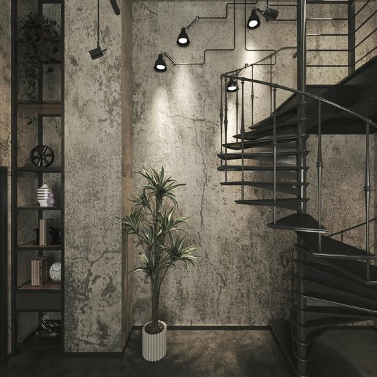 Unyqoos® Grijs zelfklevend behang met 3D-cementpatroon voor diverse toepassingen
