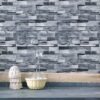 Unyqoos® Grijs zelfklevend baksteenbehang voor een realistische 3D-muurdecoratie 45 x 300 cm