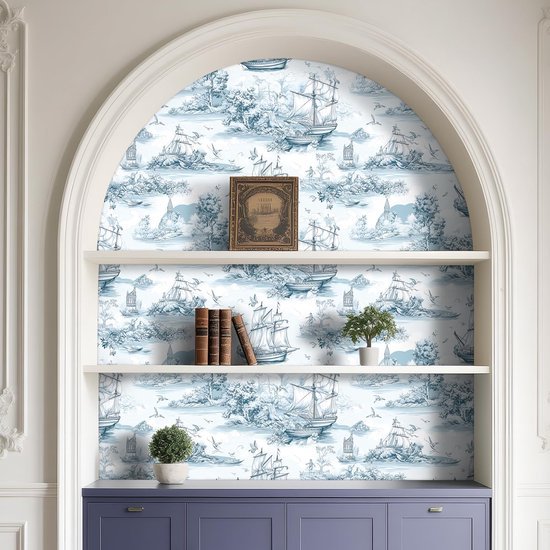 550x550-18825.jpg Unyqoos® Decoratieve blauwe en witte zelfklevende folie voor meubels en muren