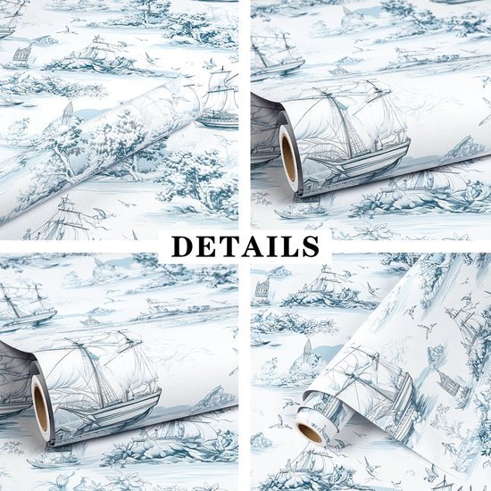 550x550-18826.jpg Unyqoos® Decoratieve blauwe en witte zelfklevende folie voor meubels en muren