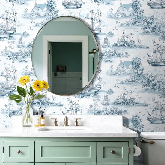 550x550-18828.jpg Unyqoos® Decoratieve blauwe en witte zelfklevende folie voor meubels en muren